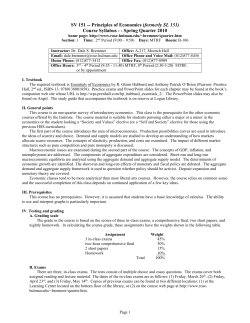 SL 151 -- Principles of Economics - Rose