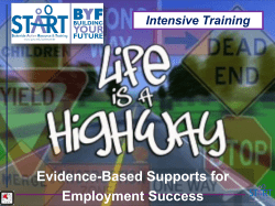 Evidence Based Supports for Employment Success PowerPoint Part 1