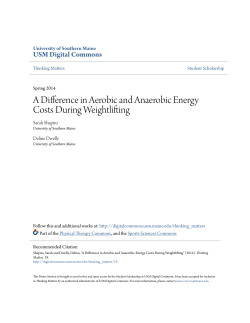 A Difference in Aerobic and Anaerobic Energy Costs During