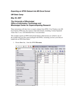 Exporting an SPSS Dataset into MS Excel format