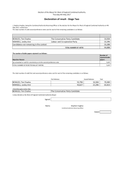 Declaration of result