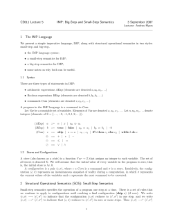 Small-Step Operational Semantics