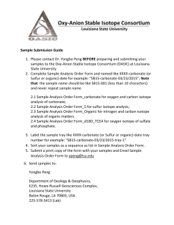 Guide for Sample Submission to OASIC