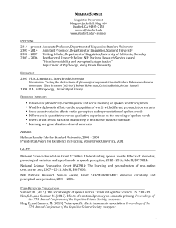 present Associate Professor, Department of Linguistics, Stanford
