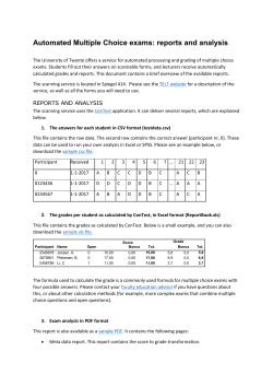 Contest: Automated Multiple Choice exams, reports and analysis