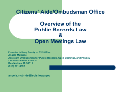 Citizens` Aide/Ombudsman Office Public Records Law