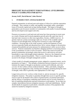 economics of drought management in pastoral areas of kenya