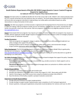 Parents/guardians will - Comprehensive Cancer Control South Dakota
