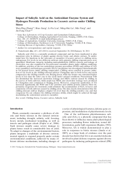 Impact of Salicylic Acid on the Antioxidant Enzyme