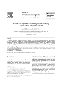 Distributed algorithms for finding and maintaining a k