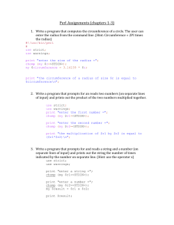 Perl Assignments