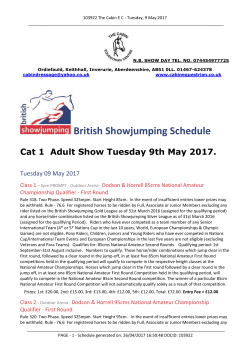 103922 The Cabin E C - Tuesday, 9 May 2017 N.B. SHOW DAY TEL