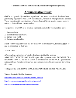 The Pros and Cons of Genetically Modified Organisms
