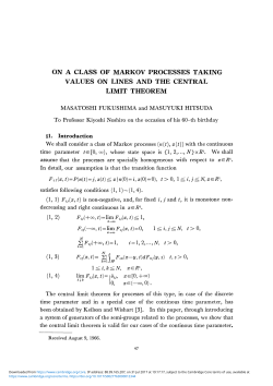 on a class of markov processes taking values on lines and the