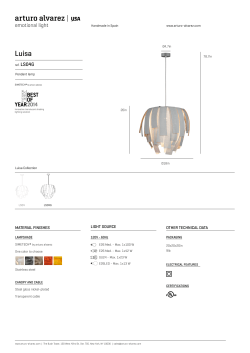 MATERIAL FINISHES OTHER TECHNICAL DATA LIGHT SOURCE