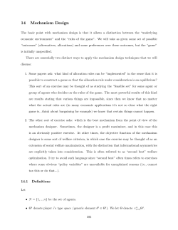 14 Mechanism Design
