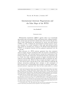 International Antitrust Negotiations and the False Hope of the WTO