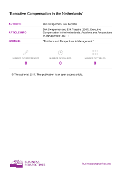 Executive Compensation in the Netherlands