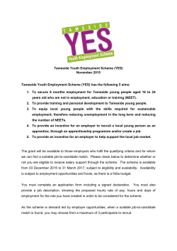 Tameside Youth Employment Scheme (YES) November 2015
