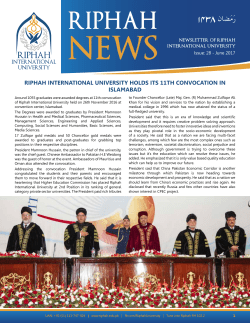 Riphah inteRnational UniveRsity holds its 11th ConvoCation in