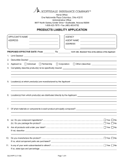 products liability application