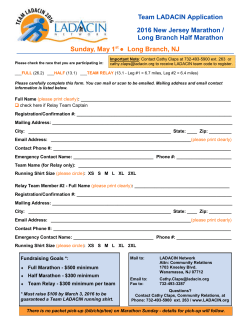 Sunday, May 1st Long Branch, NJ Team LADACIN Application 2016
