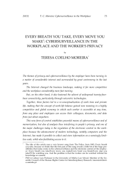 T. C. Moreira: Cybersurveillance in the Workplace