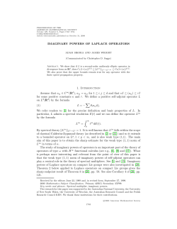 IMAGINARY POWERS OF LAPLACE OPERATORS 1. Introduction