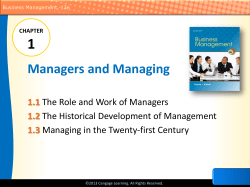Managers and Managing 1.1