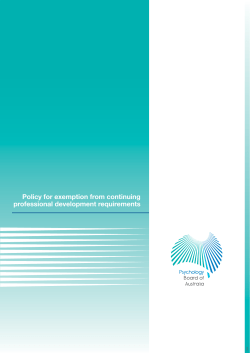 Policy For Exemption From Continuing Professional Development