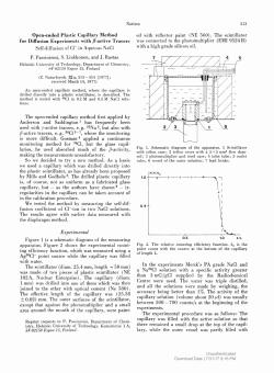 Open-ended Plastic Capillary Method for Diffusion Experiments with
