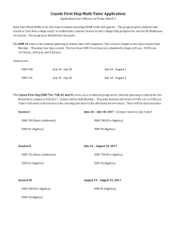 Coyote First Step Math Tutor Application - Academic Personnel