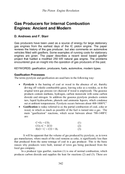 Gas Producers for Internal Combustion Engines: Ancient and Modern
