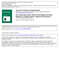 How Sleep Deprivation Affects Psychological Variables Related to