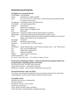 Dr. Macdonald`s Writing Tips