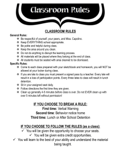 CLASSROOM RULES IF YOU CHOOSE TO BREAK A RULE: First