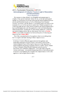 Psychoanalytic Electronic Publishing: Acknowledgment of