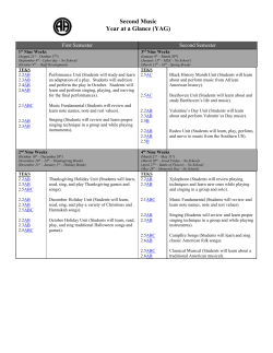 First Semester Second Semester 1st Nine Weeks (August 21st