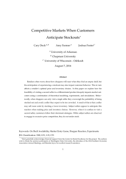 Competitive Markets When Customers Anticipate Stockouts