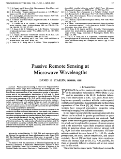 Passive Remote Sensing at Microwave Wavelengths