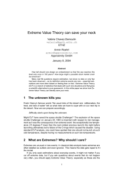 Extreme Value Theory can save your neck