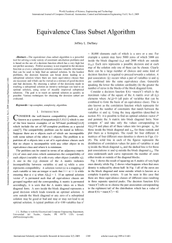Equivalence Class Subset Algorithm
