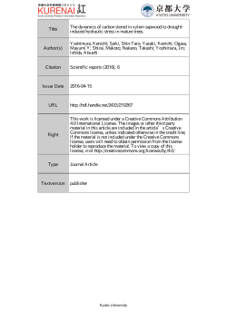 Title The dynamics of carbon stored in xylem sapwood to drought