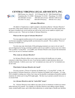 Advance Directives - Virginia Legal Aid