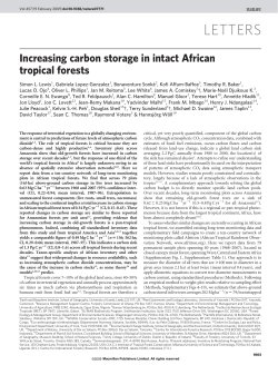 Increasing carbon storage in intact African tropical