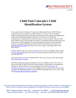 Child Find - Autism Society of Colorado