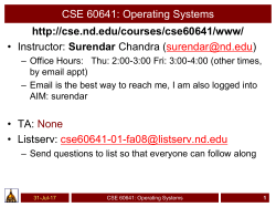 CSE 542: Operating Systems