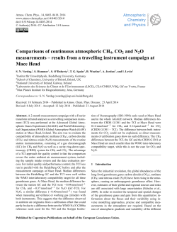 Comparisons of continuous atmospheric CH4, CO2 and N2O