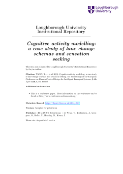 Cognitive activity modelling - Loughborough University Institutional