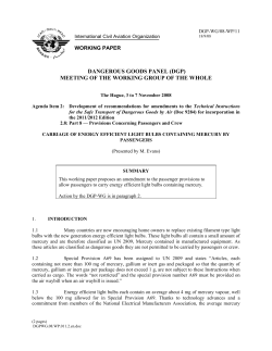 Carriage of Energy Efficient Light Bulbs Containing Mercury